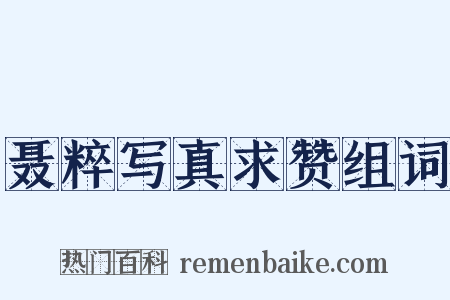 聂粹写真求赞组词是什么意思的图片